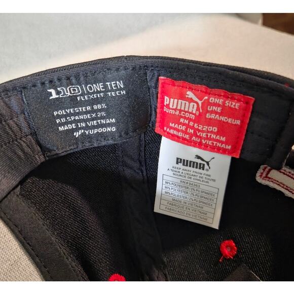 NEW Puma COBRA GOLF Snapback Hat Black Bio Cell Red 110 Flex Fit - Picture 10 of 10